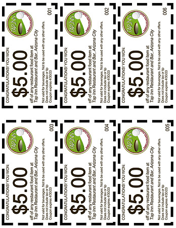 5 off coupons food tap inn 1-6