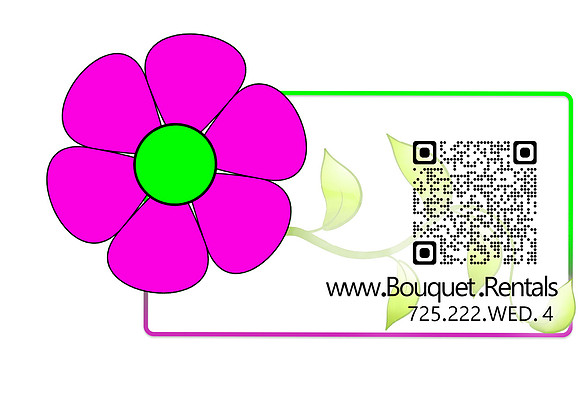 Bouquet Rental Arizona AZ logo for round business cards flower with card side